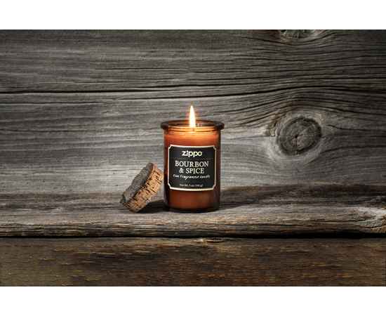 Ароматизированная свеча ZIPPO Bourbon & Spice, воск/хлопок/кора древесины/стекло, 70x100 мм, изображение 4