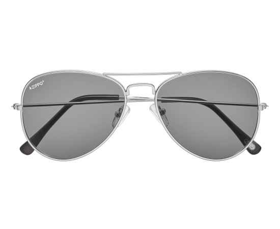 Очки солнцезащитные ZIPPO, серебристые, чёрные, оправа из меди, поляризационные линзы, изображение 2