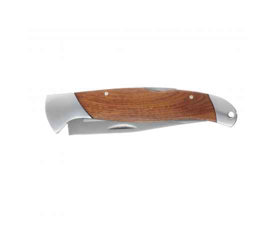 Нож складной Stinger, 100 мм (серебристый), материал рукояти: нержавеющая сталь, розовое дерево, изображение 2