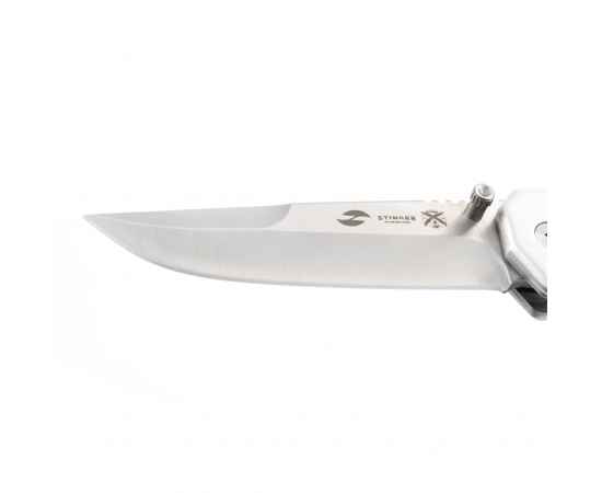 Нож складной Stinger, 90 мм (серебристый), материал рукояти: алюминий (чёрно-серебристый), изображение 4