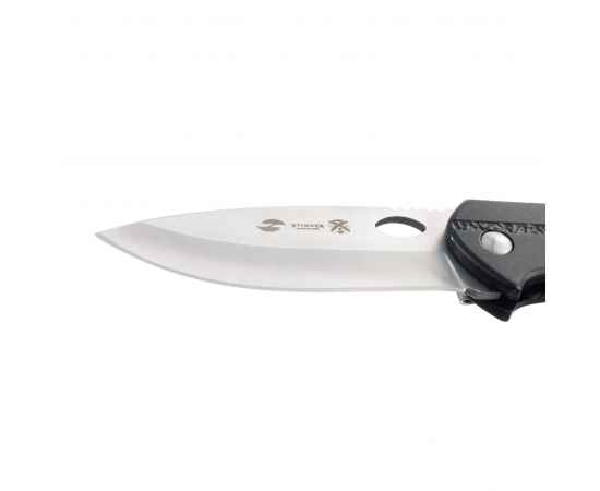 Нож складной Stinger, 95 мм (серебристый), материал рукояти: алюминий (чёрный), изображение 4