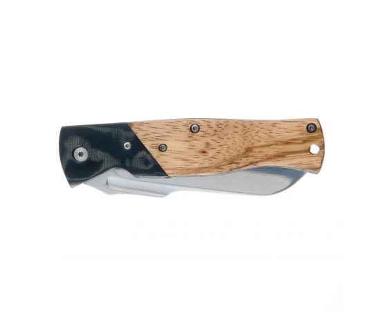 Нож складной Stinger, 105 мм (серебристый), материал рукояти: стеклопластик G10, древесина зебрано, изображение 2