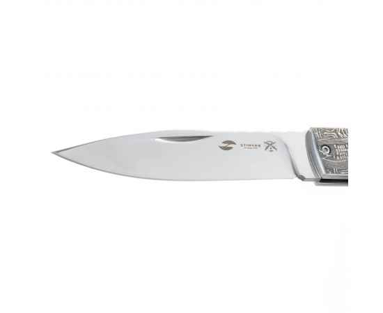 Нож складной Stinger, 100 мм (серебристый), материал рукояти: сталь, алюминий (чёрно-серебристый), изображение 4