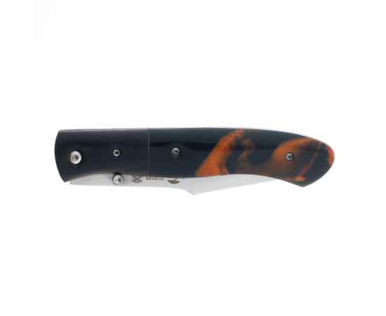 Нож складной Stinger, 102 мм (серебристый), материал рукояти: сталь, смола (коричнево-чёрный), изображение 2