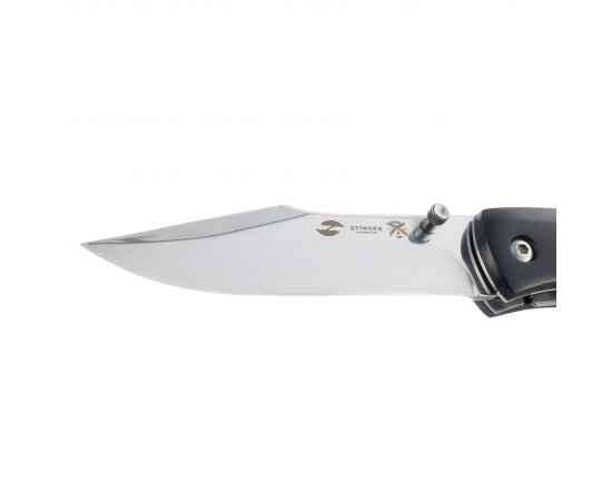 Нож складной Stinger, 102 мм (серебристый), материал рукояти: сталь, смола (коричнево-чёрный), изображение 4