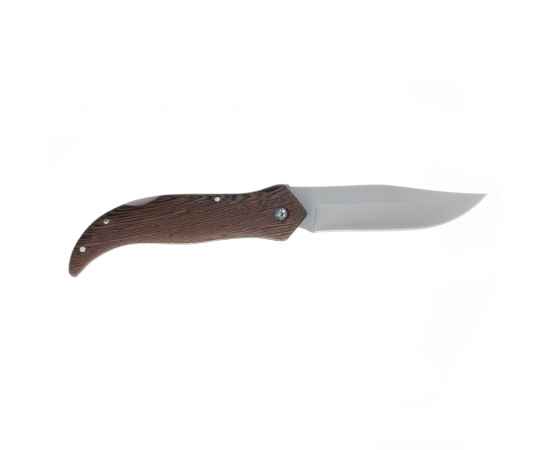 Нож складной Stinger, 105 мм (серебристый), материал рукояти: древесина венге (коричневый), изображение 3