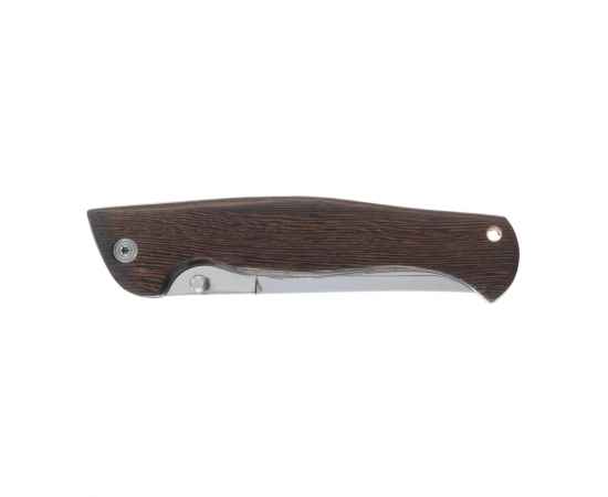 Нож складной Stinger, 112 мм (серебристый), материал рукояти: древесина венге (коричневый), изображение 2