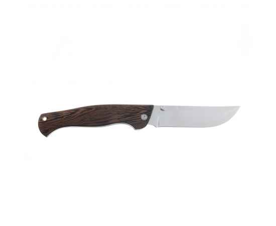 Нож складной Stinger, 112 мм (серебристый), материал рукояти: древесина венге (коричневый), изображение 3