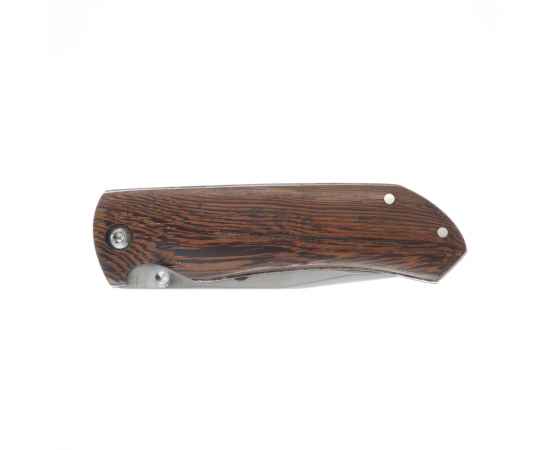 Нож складной Stinger, 77 мм (серебристый), материал рукояти: древесина венге (коричневый), изображение 2