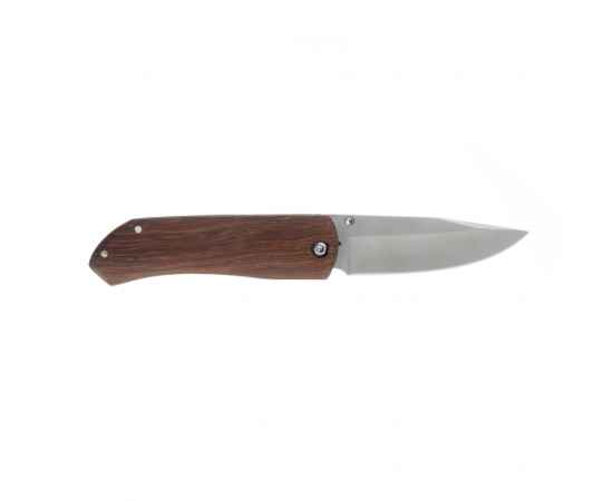 Нож складной Stinger, 77 мм (серебристый), материал рукояти: древесина венге (коричневый), изображение 3