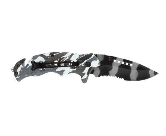 Нож складной Stinger, 95 мм (чёрно-серый), материал рукояти: алюминий (чёрно-белый камуфляж), изображение 3