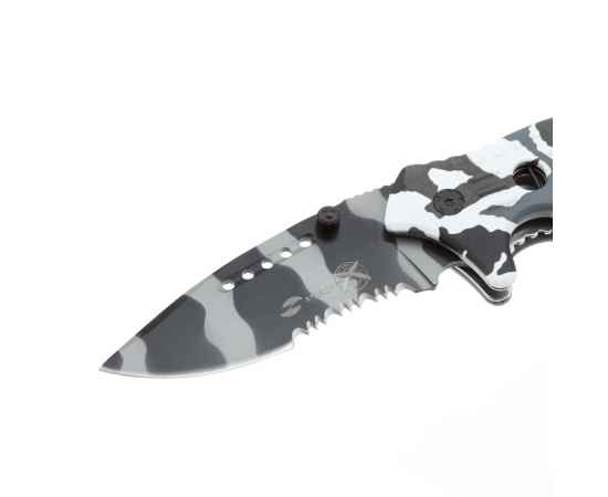 Нож складной Stinger, 95 мм (чёрно-серый), материал рукояти: алюминий (чёрно-белый камуфляж), изображение 4