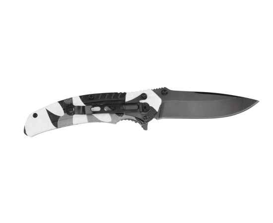 Нож складной Stinger, 84 мм, (чёрный), материал рукояти: алюминий (чёрно-белый камуфляж), изображение 3