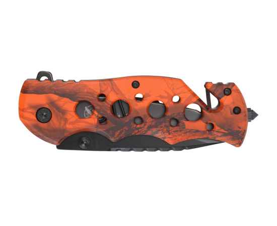 Нож складной Stinger, 86 мм, (чёрный), материал рукояти: алюминий (оранжевый камуфляж), изображение 2