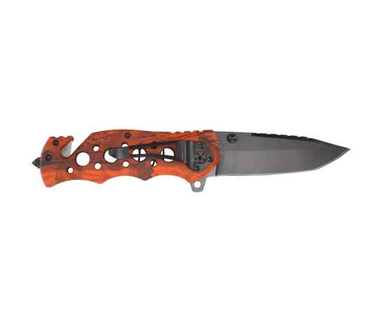 Нож складной Stinger, 86 мм, (чёрный), материал рукояти: алюминий (оранжевый камуфляж), изображение 3