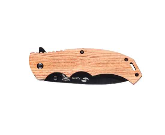 Нож складной Stinger, 120 мм, (чёрный), материал рукояти: дерево/сталь (коричневый), изображение 2