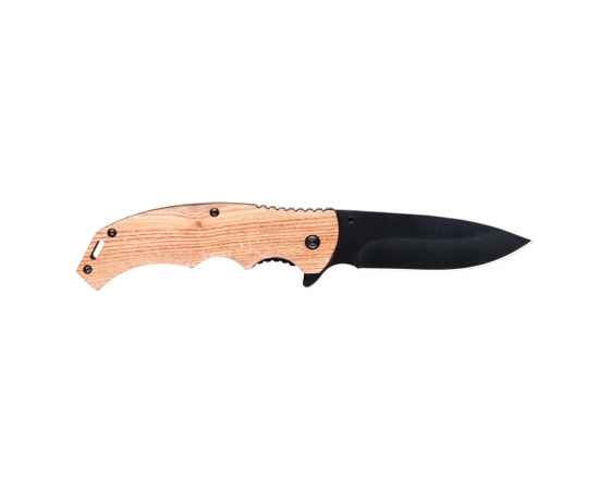 Нож складной Stinger, 120 мм, (чёрный), материал рукояти: дерево/сталь (коричневый), изображение 3