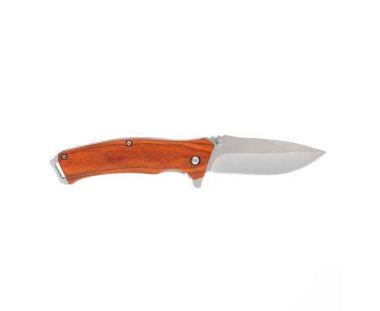 Нож складной Stinger, 110 мм, (серебристый), материал рукояти: дерево/сталь (коричневый), изображение 3