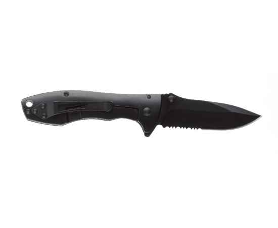 Нож складной Stinger, 80 мм, (чёрный), материал рукояти: сталь/дерево пакка (чёрный), изображение 3