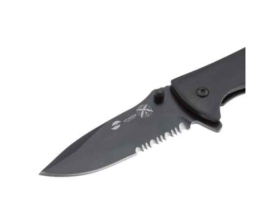 Нож складной Stinger, 80 мм, (чёрный), материал рукояти: сталь/дерево пакка (чёрный), изображение 4