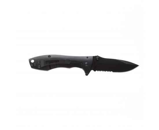 Нож складной Stinger, 80 мм (чёрный), материал рукояти: сталь/сандаловое дерево (коричневый), изображение 3