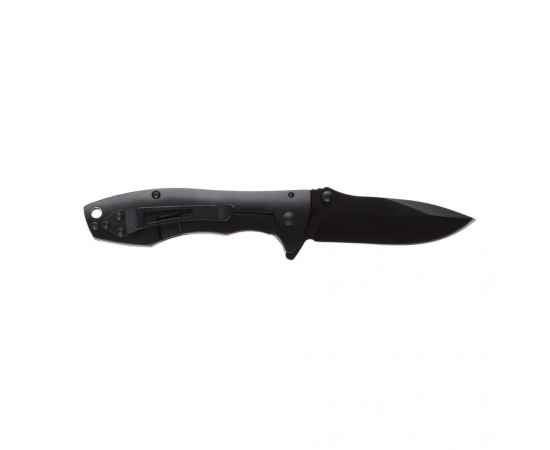 Нож складной Stinger, 80 мм, (чёрный), материал рукояти: сталь/эбеновое дерево (коричневый), изображение 3