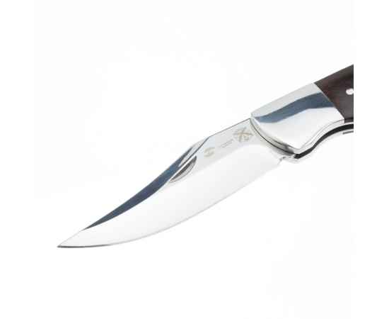 Нож складной Stinger, 92 мм, (серебристый), материал рукояти: сталь/дерево (серебристо-коричневый), изображение 4