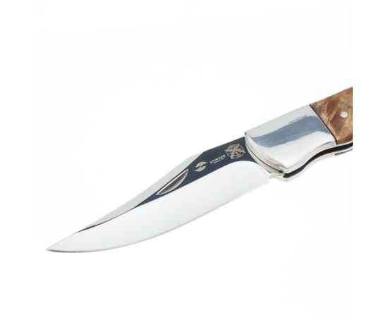 Нож складной Stinger, 92 мм, (серебристый), материал рукояти: сталь/дерево (серебристо-коричневый), изображение 4