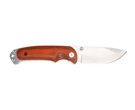 Нож складной Stinger, 91 мм, (серебристый), материал рукояти: сталь/дерево (серебристо-коричневый), изображение 3
