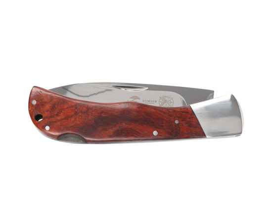 Нож складной Stinger, 104 мм, (серебристый), материал рукояти: сталь/дерево (серебристо-коричневый), изображение 2