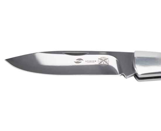 Нож складной Stinger, 104 мм, (серебристый), материал рукояти: сталь/дерево (серебристо-коричневый), изображение 4