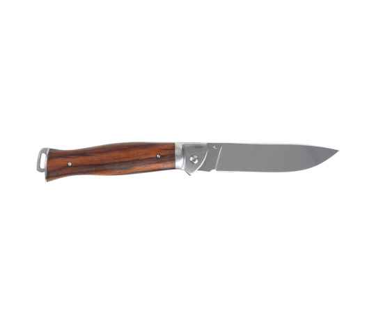 Нож складной Stinger, 106 мм, (серебристый), материал рукояти: сталь/дерево (серебристо-коричневый), изображение 3