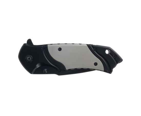 Нож складной Stinger, 120 мм, (черный), материал рукояти: нержавеющая сталь (серебристый/черный), изображение 2