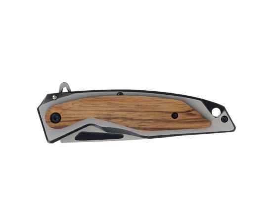 Нож складной Stinger, 120 мм, (черный/серебристый), материал рукояти: нержавеющая сталь/дерево, изображение 2