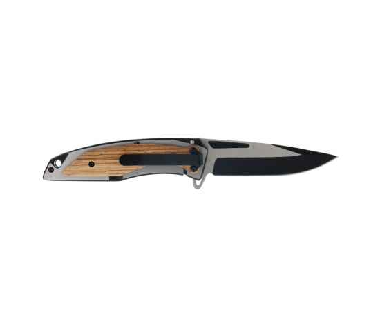 Нож складной Stinger, 120 мм, (черный/серебристый), материал рукояти: нержавеющая сталь/дерево, изображение 3