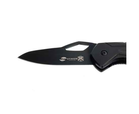 Нож складной Stinger, 80 мм, (чёрный), материал рукояти: алюминий (чёрный), изображение 4