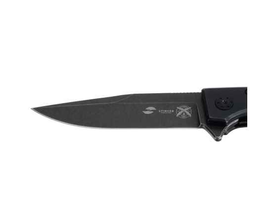 Нож складной Stinger, 102 мм, (черный), материал рукояти: нержавеющая сталь, стеклотекстолит G10, изображение 4