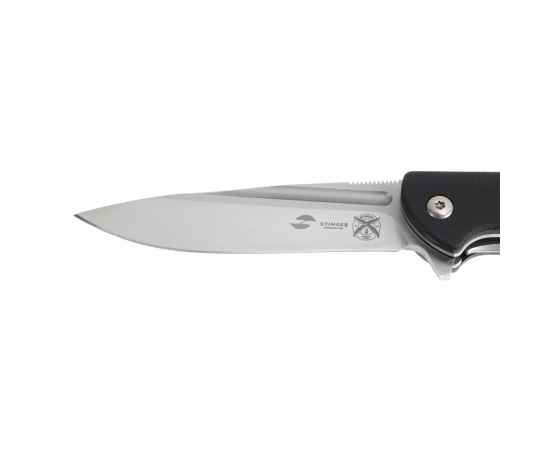 Нож складной Stinger, 106 мм, (серебристый), материал рукояти: сталь D2, стеклотекстолит G10, изображение 4