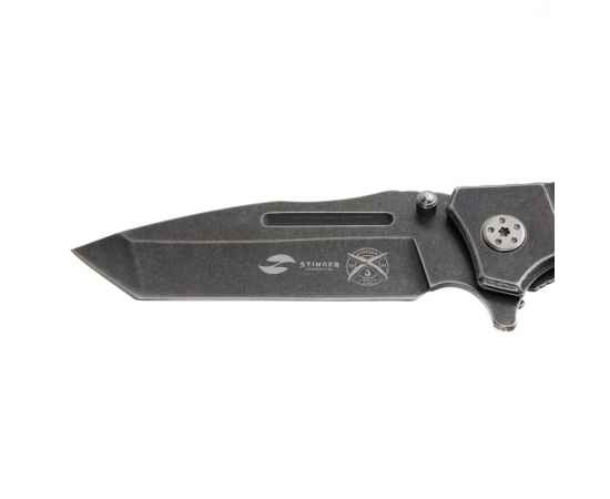 Нож складной Stinger, 90 мм, (тёмно-серый), материал рукояти: нержавеющая сталь (тёмно-серый), изображение 4