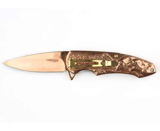 Нож складной Stinger, 84 мм, (бронзовый), материал рукояти: сталь (серо-бронзовый), изображение 3