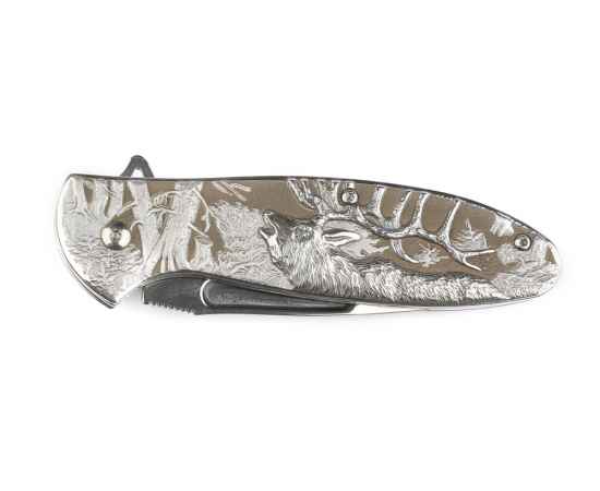 Нож складной Stinger, 82,5 мм, (серебристый), материал рукояти: сталь (серебристый), изображение 2