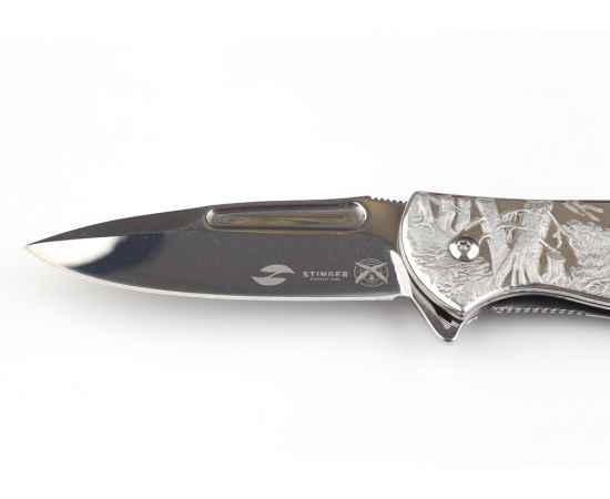 Нож складной Stinger, 82,5 мм, (серебристый), материал рукояти: сталь (серебристый), изображение 4