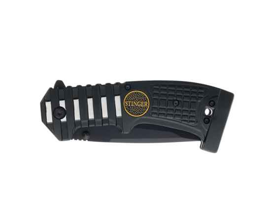 Нож складной Stinger, 90 мм (чёрный), материал рукояти: сталь/алюминий/пластик (чёрный), изображение 2