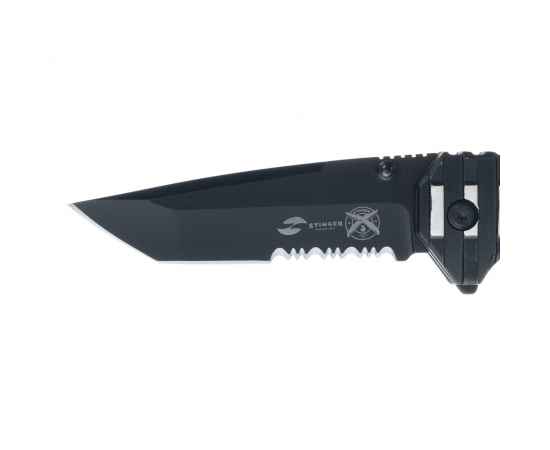 Нож складной Stinger, 90 мм (чёрный), материал рукояти: сталь/алюминий/пластик (чёрный), изображение 4