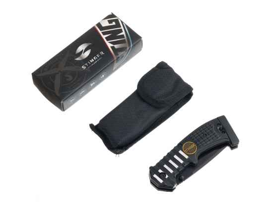 Нож складной Stinger, 90 мм (чёрный), материал рукояти: сталь/алюминий/пластик (чёрный), изображение 5