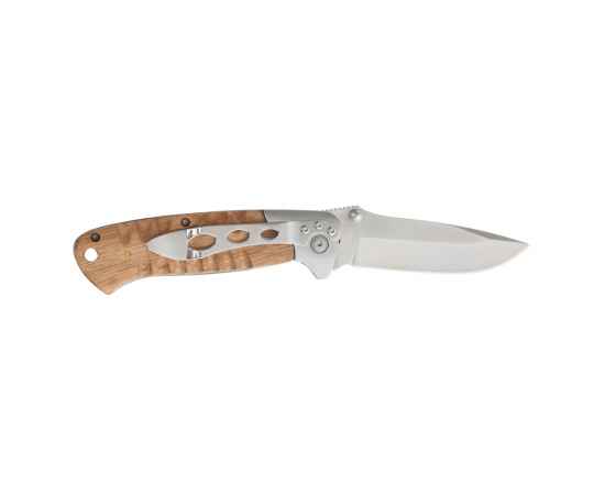 Нож складной Stinger, 90 мм (серебристый), материал рукояти: сталь/дерево (серебристо-коричневый), изображение 3