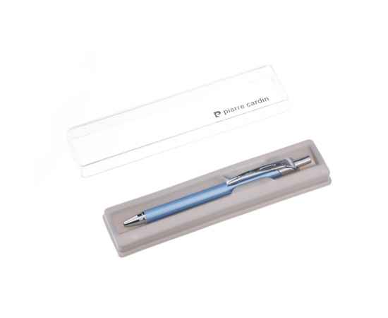 Ручка шариковая Pierre Cardin ACTUEL. Цвет - серебристо-голубой. Упаковка Р-1, изображение 3