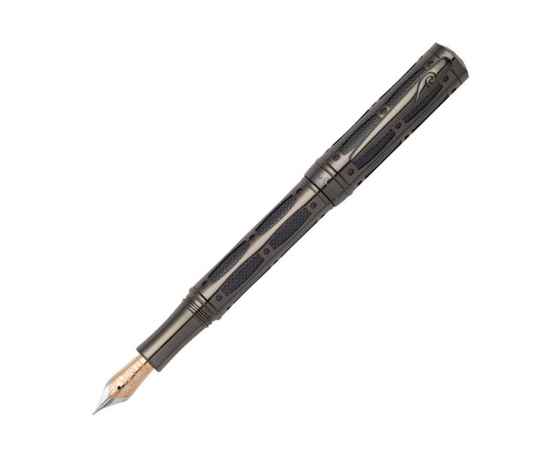 Ручка перьевая Pierre Cardin THE ONE, цвет - черненая сталь и черный. Упаковка L., изображение 2