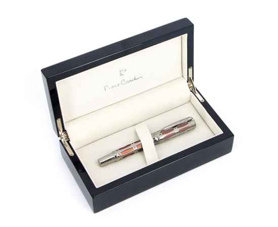 Ручка перьевая Pierre Cardin THE ONE, цвет - серебристый и красный. Упаковка L., изображение 8