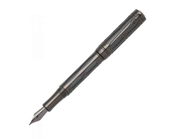 Ручка перьевая Pierre Cardin THE ONE. Цвет - черненая сталь и т.серый. Упаковка L, изображение 2